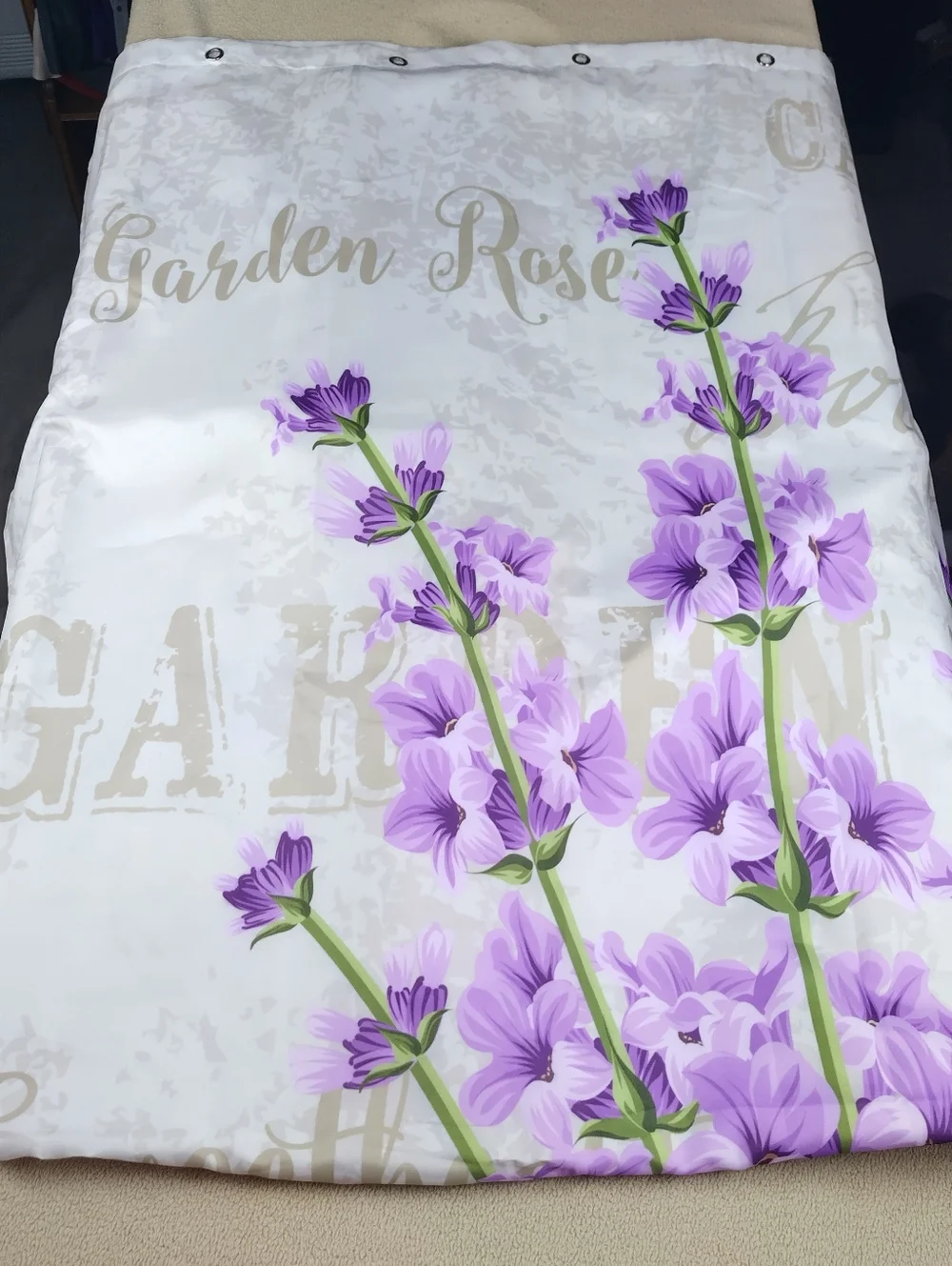Wild Flower Shower Curtain Purple Petals Bathroom Outter Lining